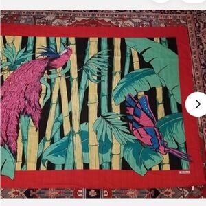 Vintage JIM RENOIR Bird and Jungle Print Scarf - 60 by 45” - made in Italy